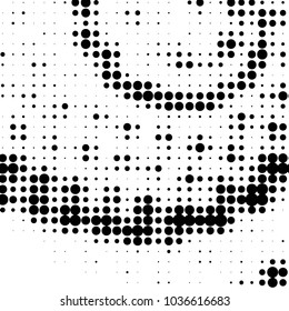 Grunge halftone black and white dots texture background. Spotted vector Abstract Texture
