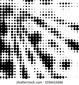 Grunge halftone black and white dots texture background. Spotted vector Abstract Texture
