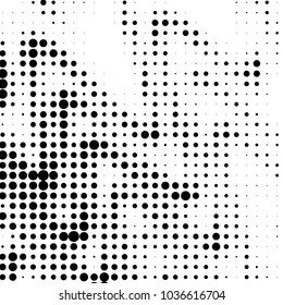 Grunge halftone black and white dots texture background. Spotted vector Abstract Texture
