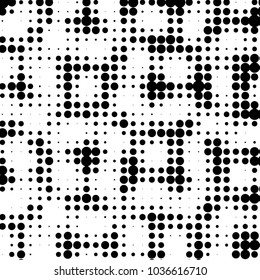 Grunge halftone black and white dots texture background. Spotted vector Abstract Texture
