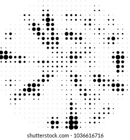 Grunge halftone black and white dots texture background. Spotted vector Abstract Texture

