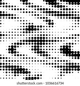 Grunge halftone black and white dots texture background. Spotted vector Abstract Texture
