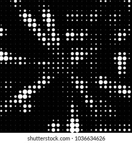 Grunge halftone black and white dots texture background. Spotted vector Abstract Texture
