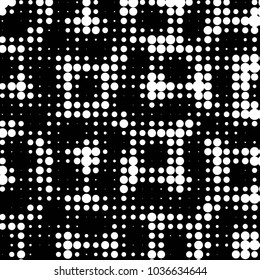 Grunge halftone black and white dots texture background. Spotted vector Abstract Texture
