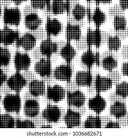 Grunge halftone black and white dots texture background. Spotted vector Abstract Texture

