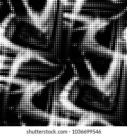 Grunge halftone black and white dots texture background. Spotted vector Abstract Texture
