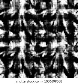 Grunge halftone black and white dots texture background. Spotted vector Abstract Texture
