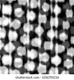 Grunge halftone black and white dots texture background. Spotted vector Abstract Texture

