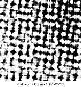 Grunge halftone black and white dots texture background. Spotted vector Abstract Texture
