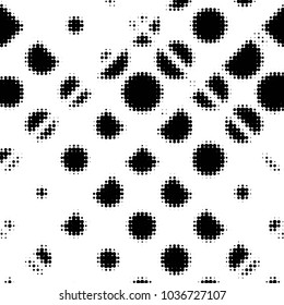 Grunge halftone black and white dots texture background. Spotted vector Abstract Texture
