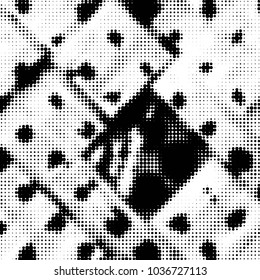 Grunge halftone black and white dots texture background. Spotted vector Abstract Texture
