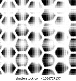 Grunge halftone black and white dots texture background. Spotted vector Abstract Texture
