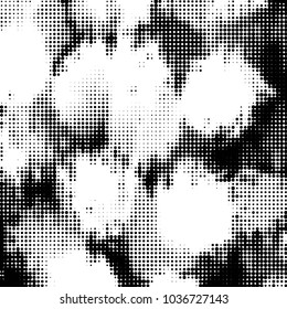 Grunge halftone black and white dots texture background. Spotted vector Abstract Texture
