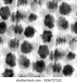 Grunge halftone black and white dots texture background. Spotted vector Abstract Texture
