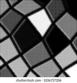 Grunge halftone black and white dots texture background. Spotted vector Abstract Texture
