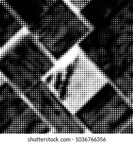Grunge halftone black and white dots texture background. Spotted vector Abstract Texture
