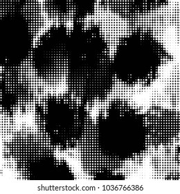 Grunge halftone black and white dots texture background. Spotted vector Abstract Texture
