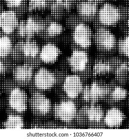 Grunge halftone black and white dots texture background. Spotted vector Abstract Texture
