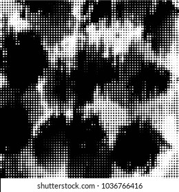 Grunge halftone black and white dots texture background. Spotted vector Abstract Texture
