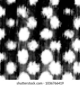 Grunge halftone black and white dots texture background. Spotted vector Abstract Texture
