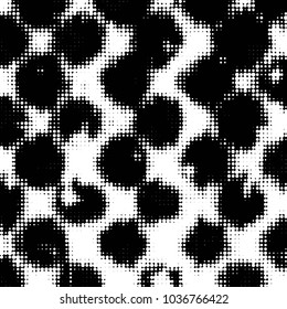 Grunge halftone black and white dots texture background. Spotted vector Abstract Texture
