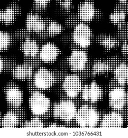Grunge halftone black and white dots texture background. Spotted vector Abstract Texture
