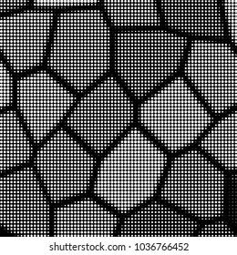 Grunge halftone black and white dots texture background. Spotted vector Abstract Texture
