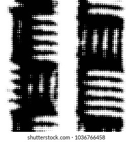 Grunge halftone black and white dots texture background. Spotted vector Abstract Texture
