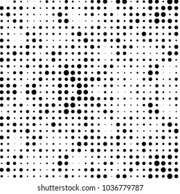 Grunge halftone black and white dots texture background. Spotted vector Abstract Texture