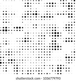 Grunge halftone black and white dots texture background. Spotted vector Abstract Texture