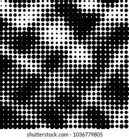 Grunge halftone black and white dots texture background. Spotted vector Abstract Texture