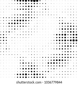 Grunge halftone black and white dots texture background. Spotted vector Abstract Texture
