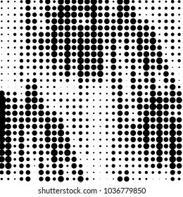 Grunge halftone black and white dots texture background. Spotted vector Abstract Texture