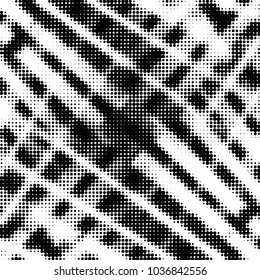 Grunge halftone black and white dots texture background. Spotted vector Abstract Texture
