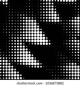 Grunge halftone black and white dots texture background. Spotted vector Abstract Texture

