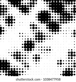 Grunge halftone black and white dots texture background. Spotted vector Abstract Texture
