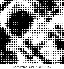 Grunge halftone black and white dots texture background. Spotted vector Abstract Texture
