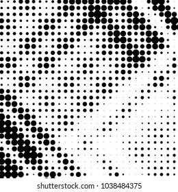 Grunge halftone black and white dots texture background. Spotted vector Abstract Texture
