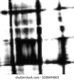 Grunge halftone black and white dots texture background. Spotted vector Abstract Texture
