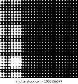 Grunge halftone black and white dots texture background. Spotted vector Abstract Texture
