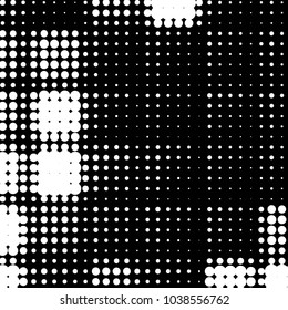 Grunge halftone black and white dots texture background. Spotted vector Abstract Texture
