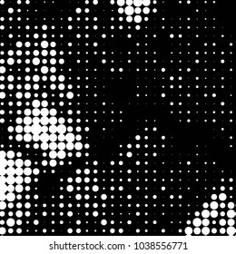 Grunge halftone black and white dots texture background. Spotted vector Abstract Texture
