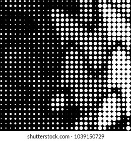 Grunge halftone black and white dots texture background. Spotted vector Abstract Texture
