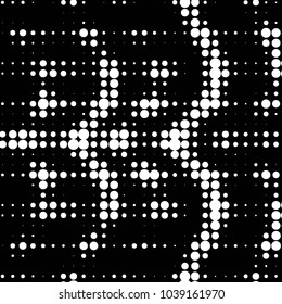 Grunge halftone black and white dots texture background. Spotted vector Abstract Texture
