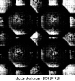 Grunge halftone black and white dots texture background. Spotted vector Abstract Texture
