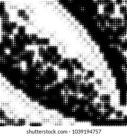 Grunge halftone black and white dots texture background. Spotted vector Abstract Texture
