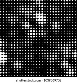 Grunge halftone black and white dots texture background. Spotted vector Abstract Texture
