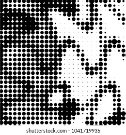 Grunge halftone black and white dots texture background. Spotted vector Abstract Texture
