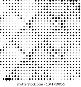 Grunge halftone black and white dots texture background. Spotted vector Abstract Texture
