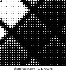 Grunge halftone black and white dots texture background. Spotted vector Abstract Texture
